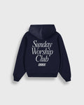 Sunday Worship Club Navy Blue Oversized Heavyweight Hoodie | Peace® ODMPOD