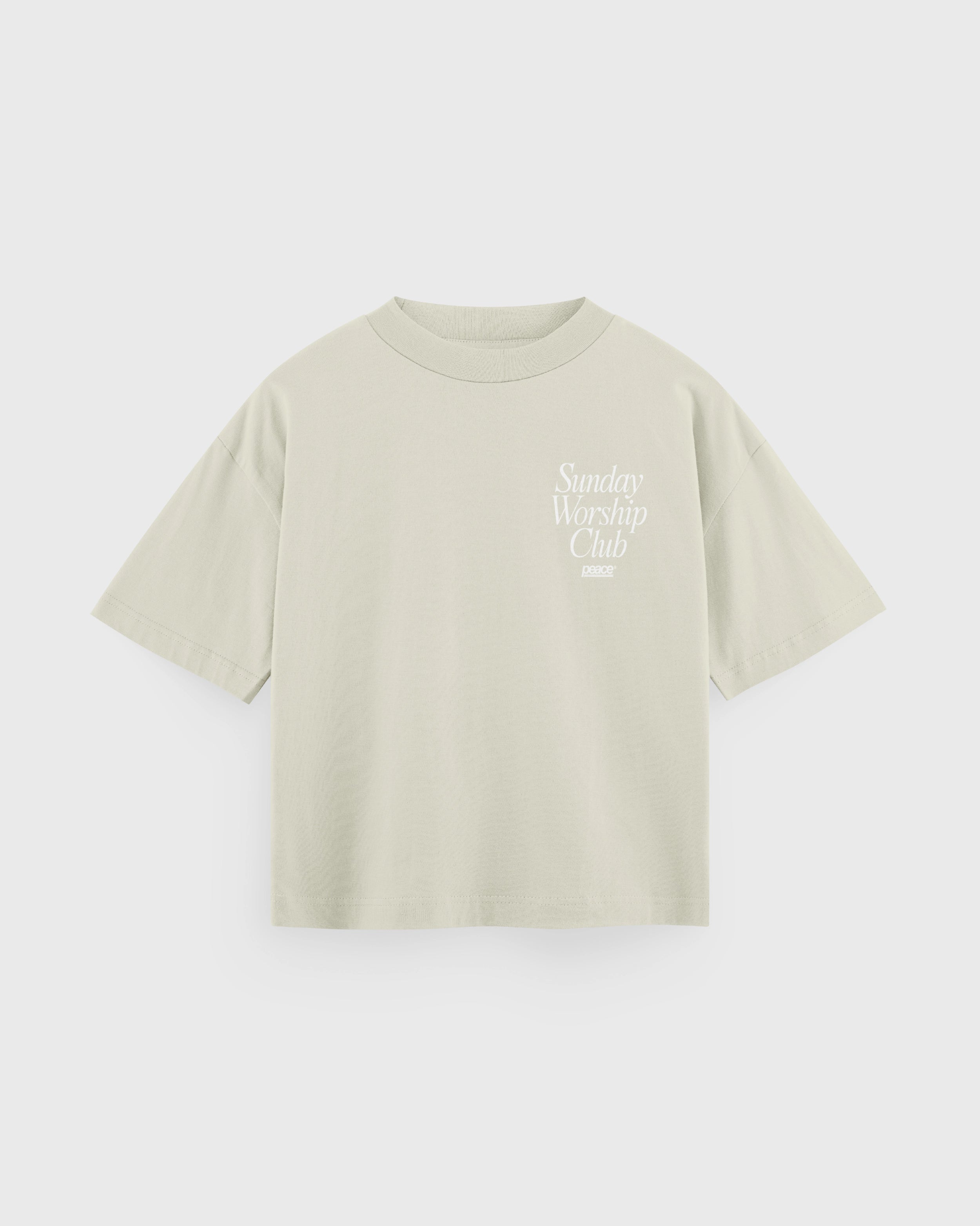 Sunday Worship Club Boxy Tee Beige | Peace® ODMPOD
