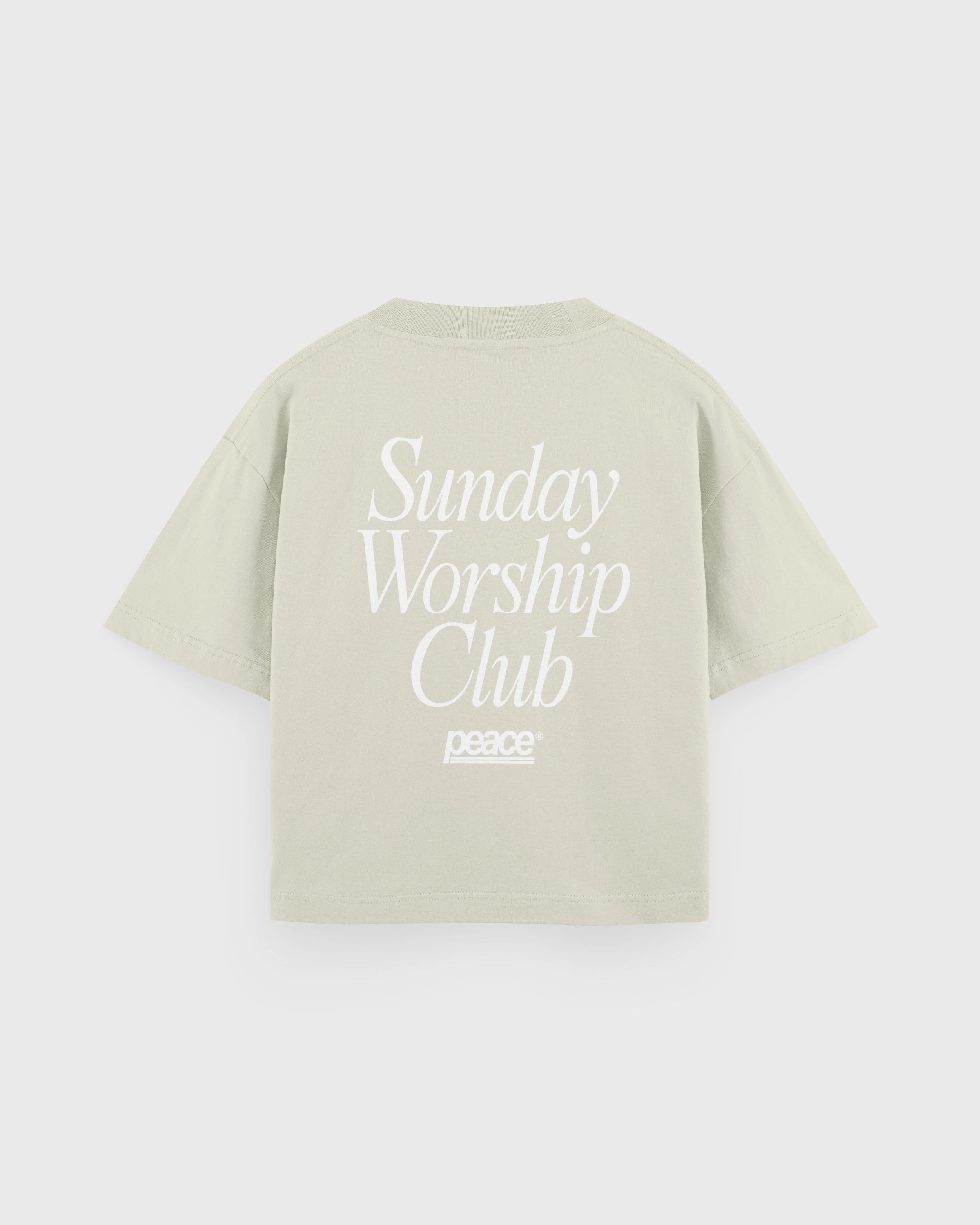 Sunday Worship Club Boxy Tee Beige | Peace® ODMPOD