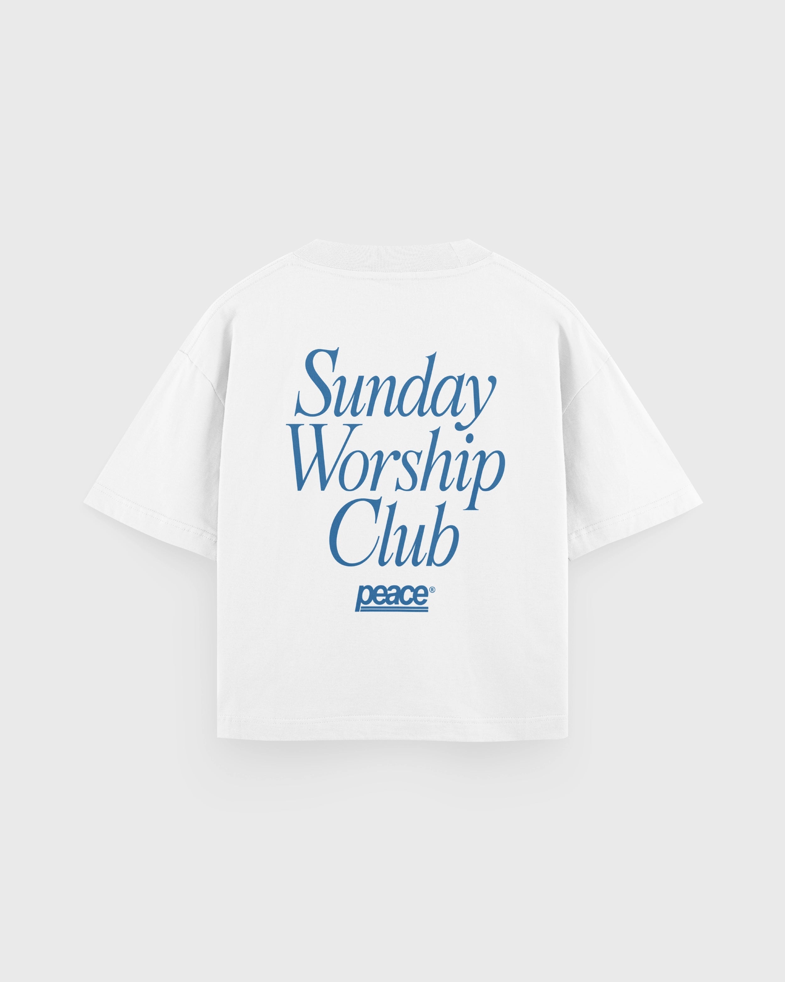 Sunday Worship Club Boxy Tee White | Peace® ODMPOD