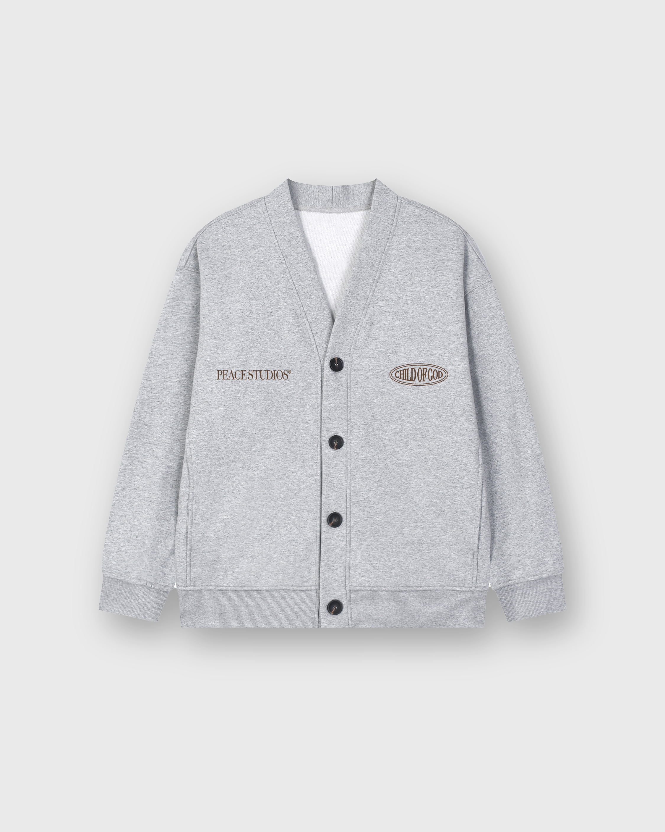 Child of God II Gray Essential Heavyweight Sweat Cardigan | Peace®