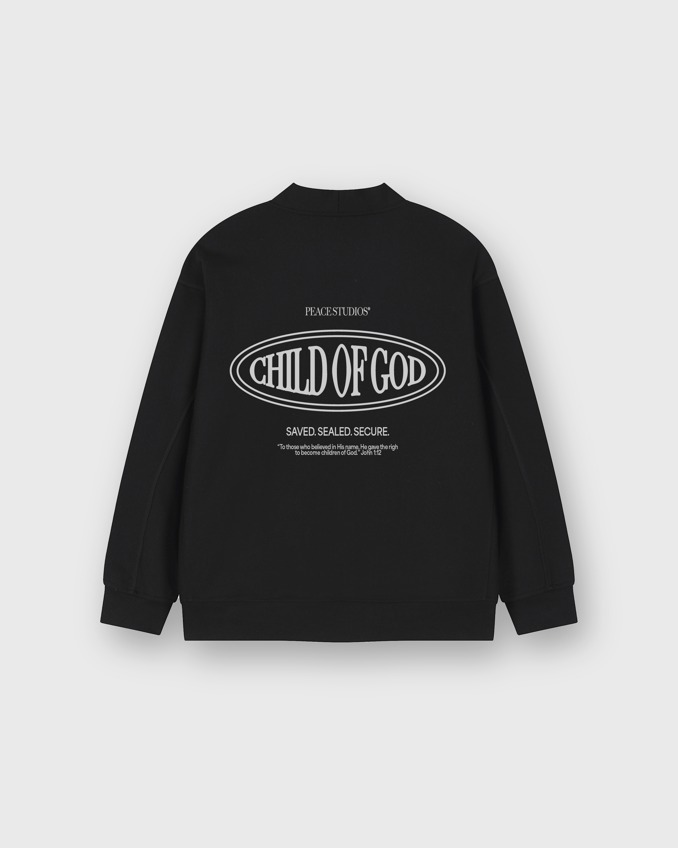 Child of God II Black Essential Heavyweight Sweat Cardigan | Peace®