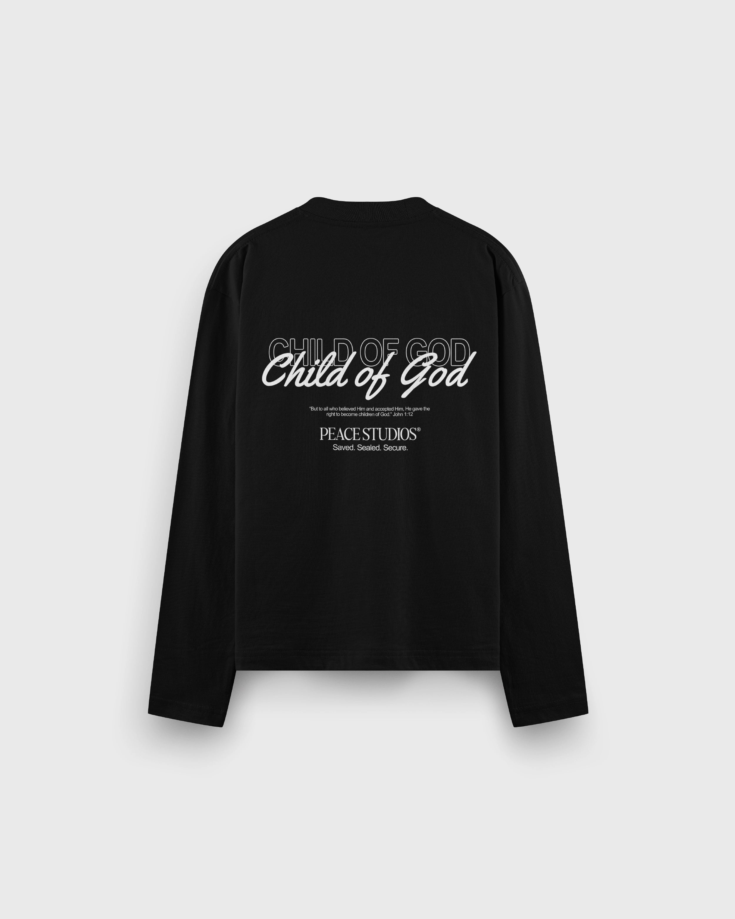 Child of God Longsleeve Loose Fit Tee Black | Peace®
