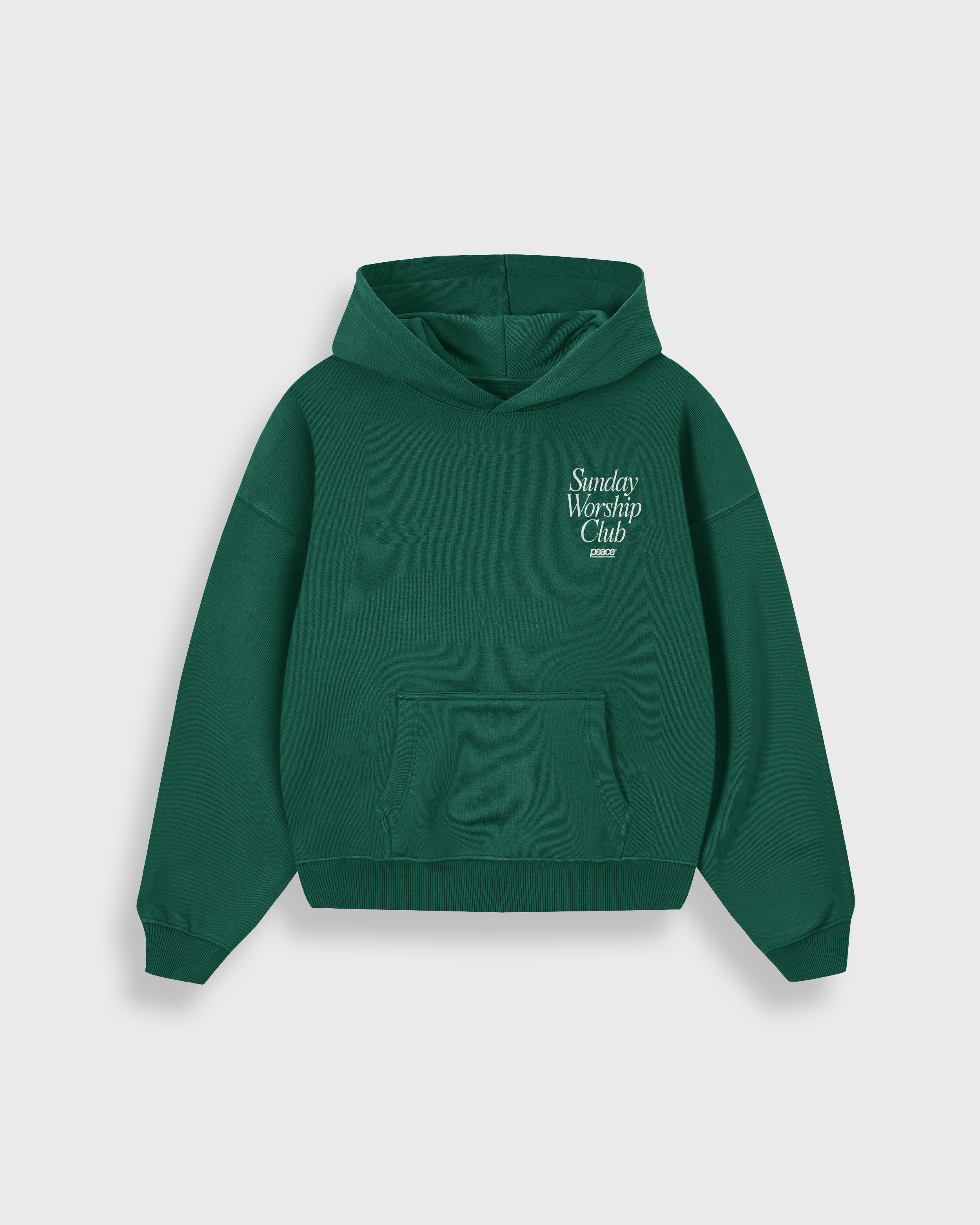 Sunday Worship Club Green Oversized Heavyweight Hoodie | Peace®