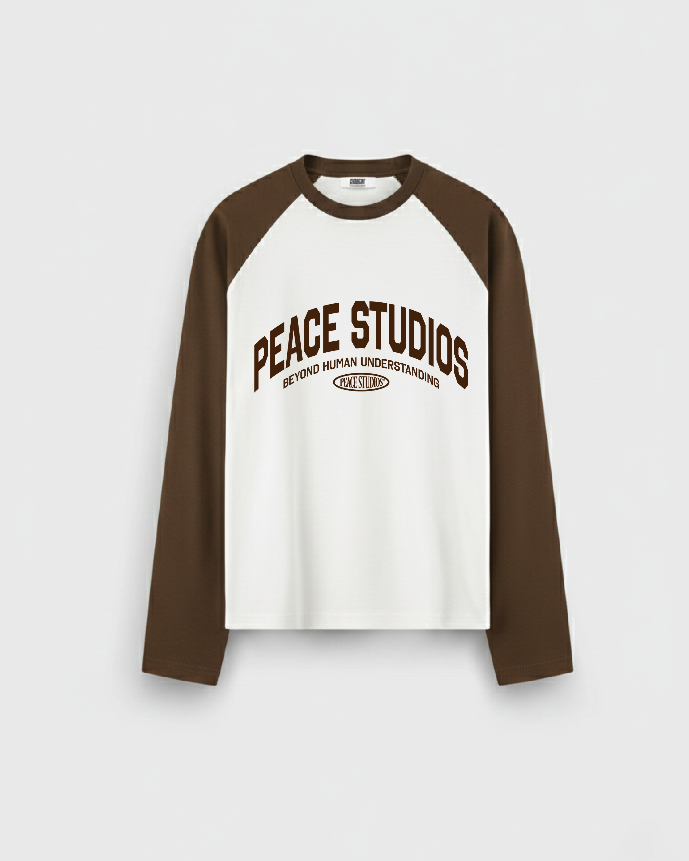 The Signature Brown and White Raglan Long-Sleeve Tee | Peace®