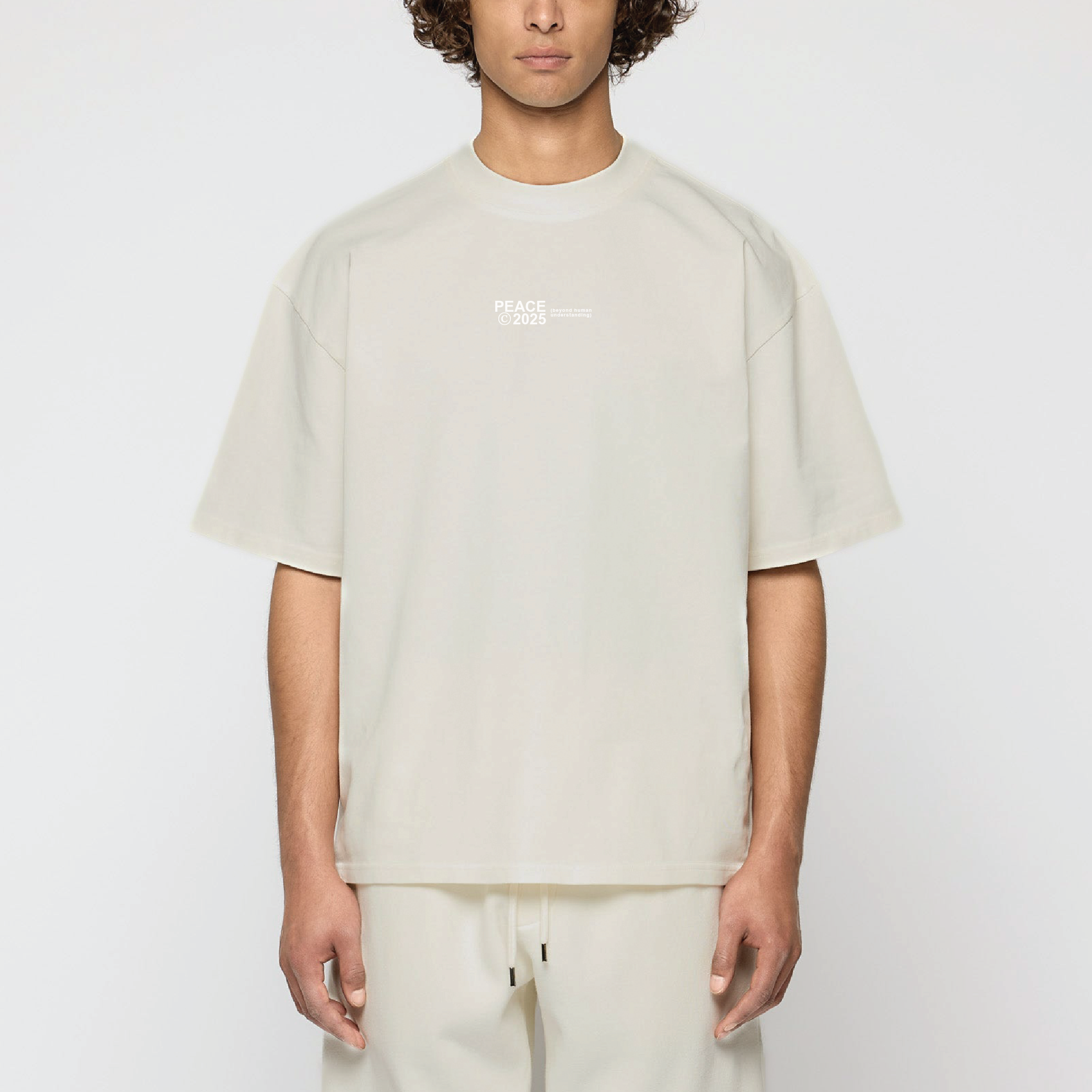 PEACE © 2025 Beige Oversized Heavyweight Tee PEACE STORE