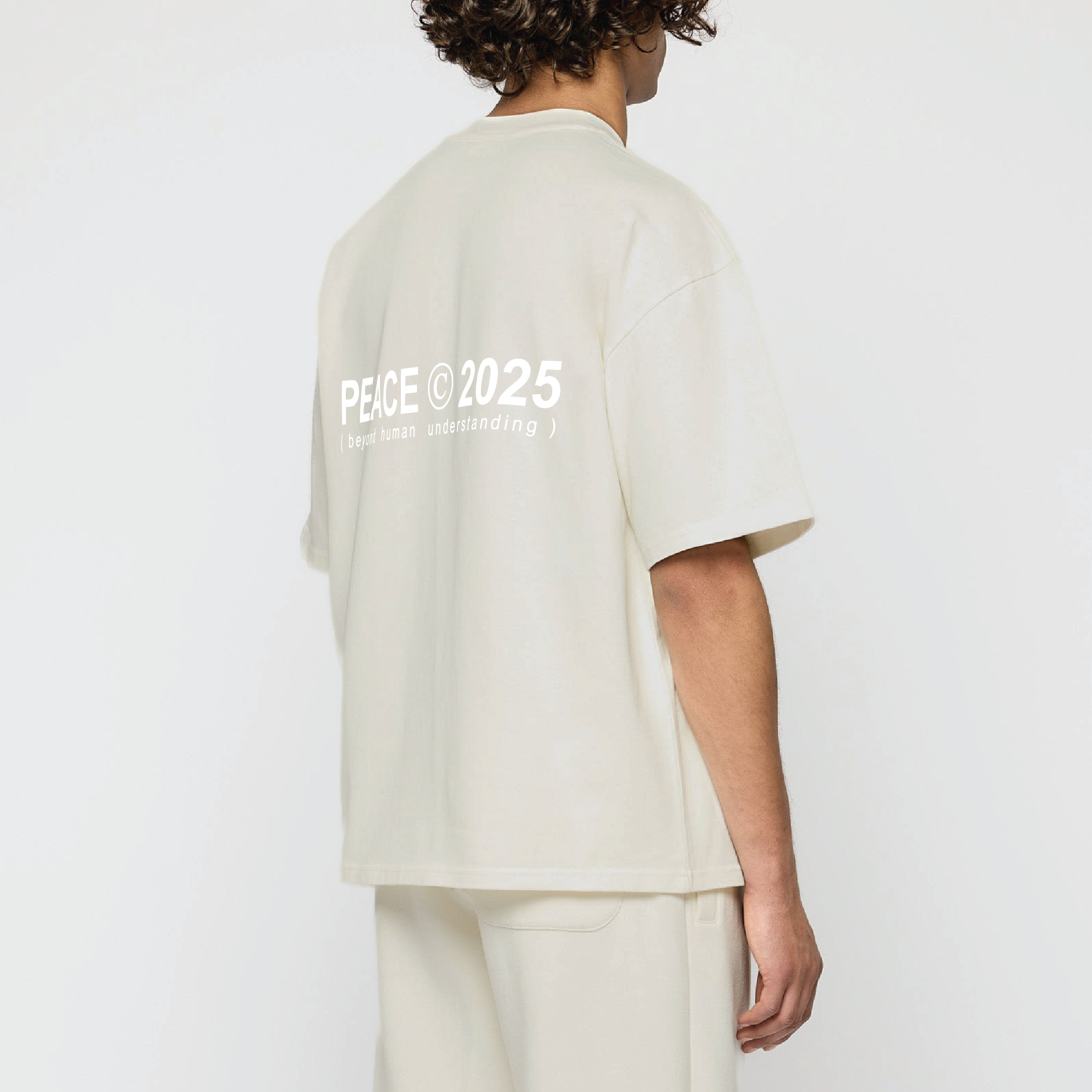 PEACE © 2025 Beige Oversized Heavyweight Tee PEACE STORE