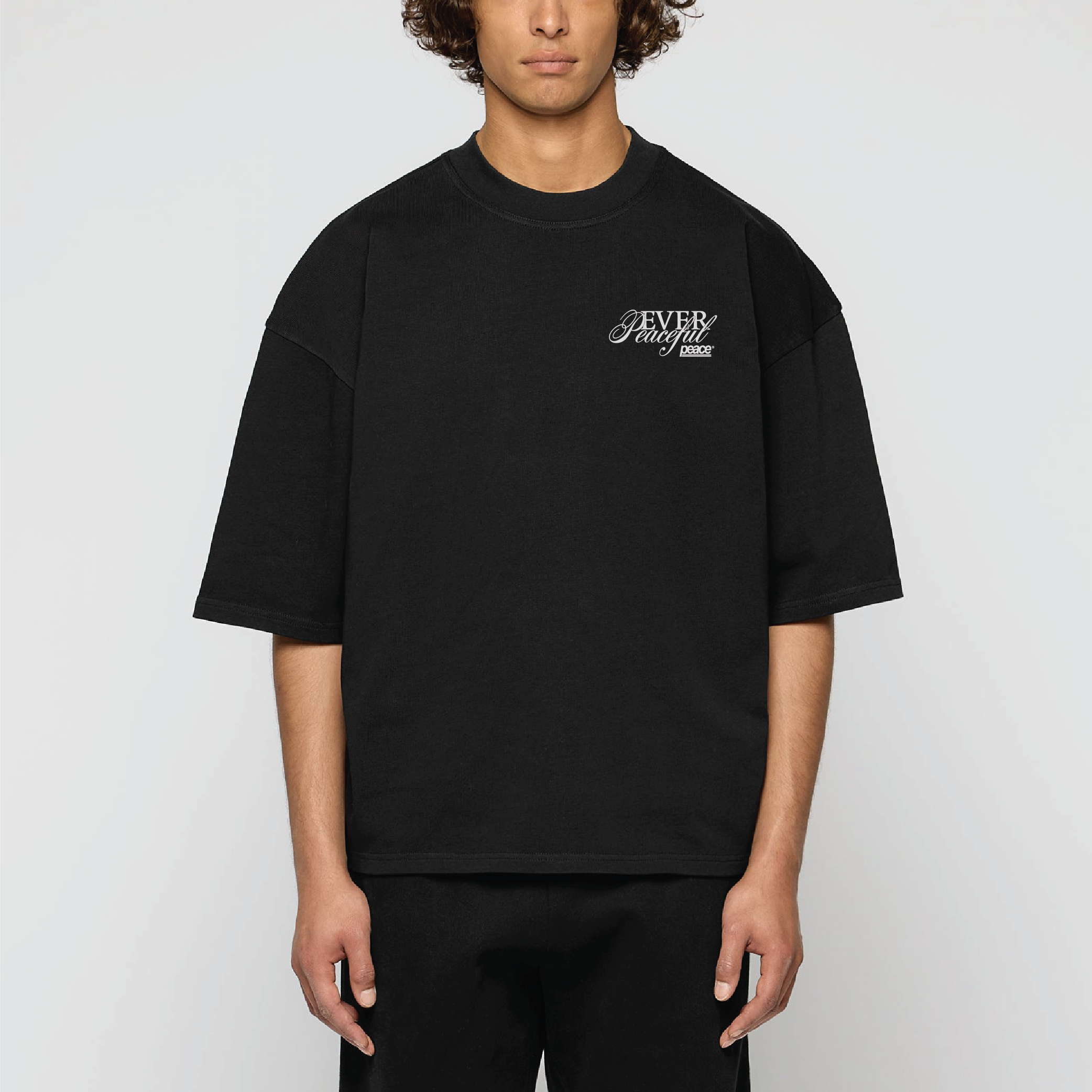 Ever Peaceful Black Loose Fit Tee | Peace® PEACE STORE