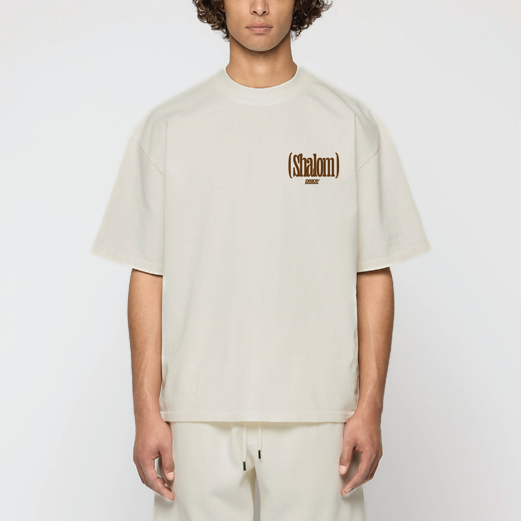 Shalom Official Beige Loose Fit Tee | Peace® PEACE STORE