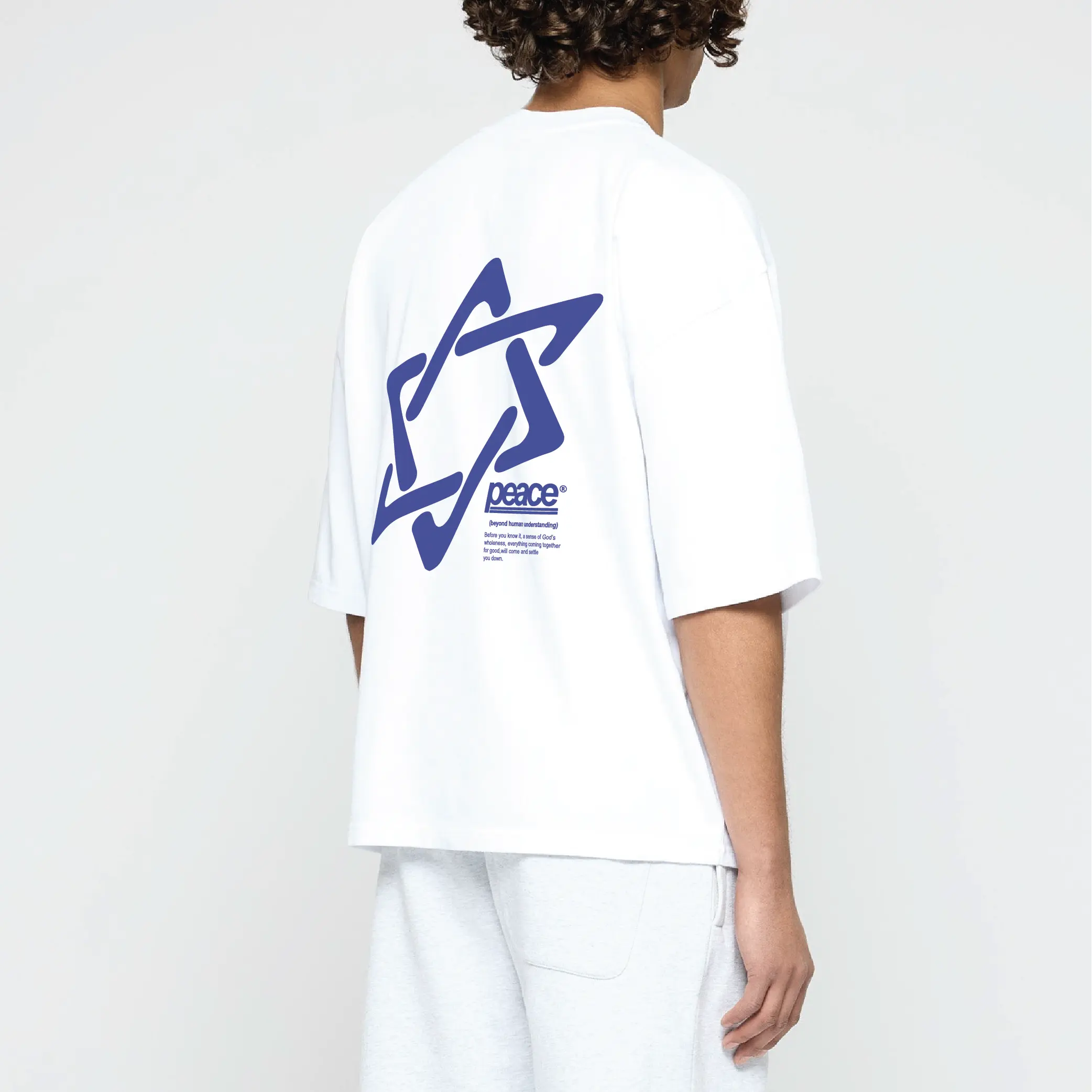 Official Peace Star White Loose Fit Tee | Peace® ODMPOD