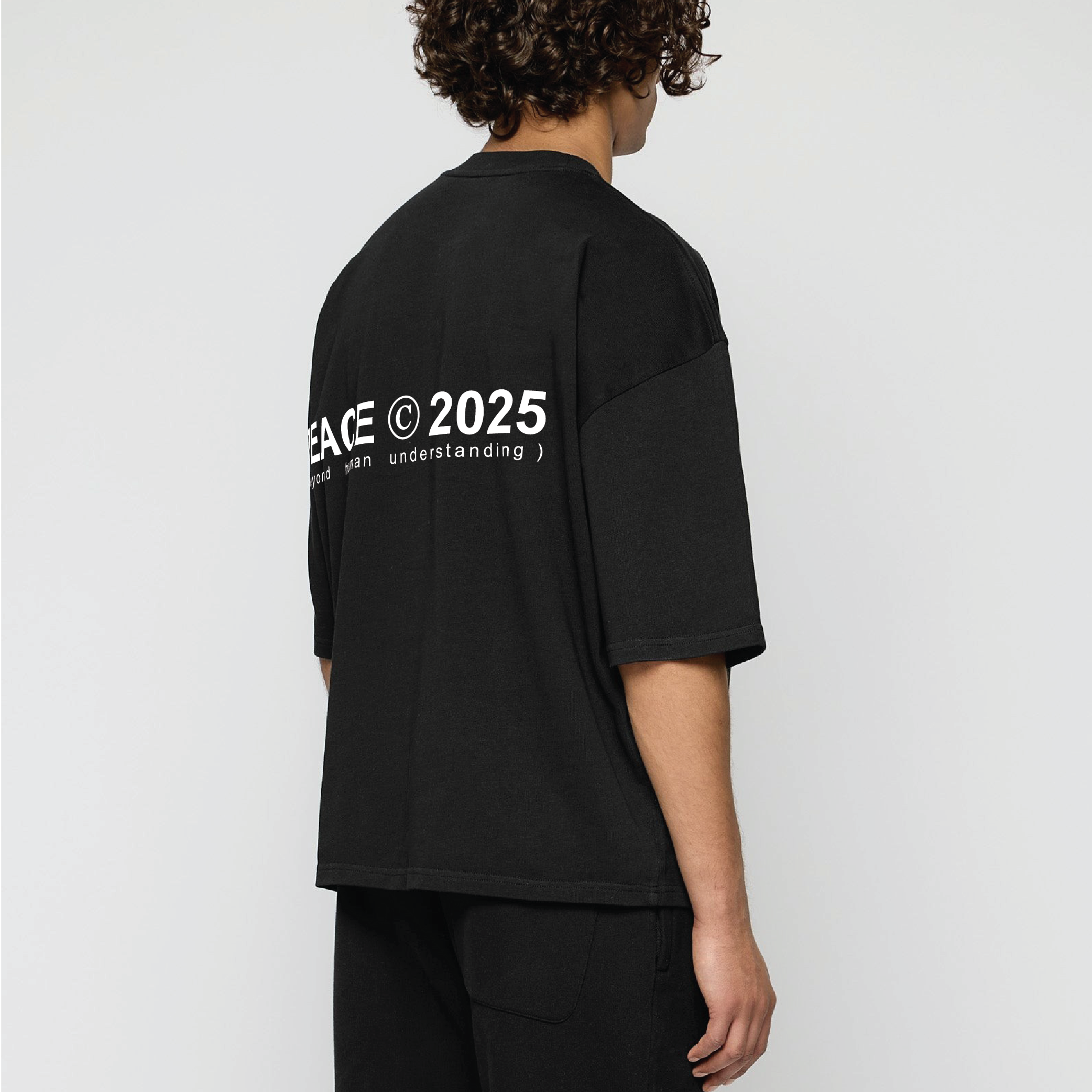 PEACE © 2025 Black Oversized Heavyweight Tee PEACE STORE