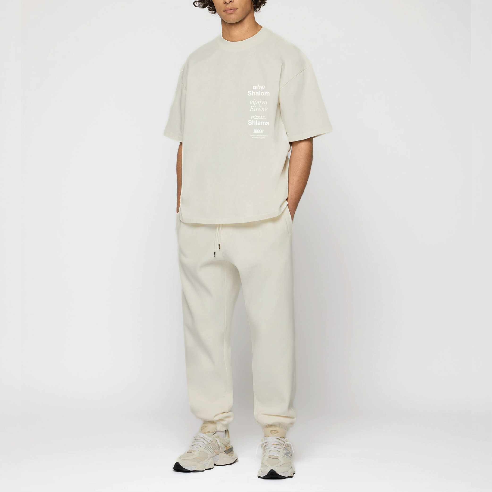 Shalom Basic Beige Loose Fit Tee | Peace® PEACE STORE