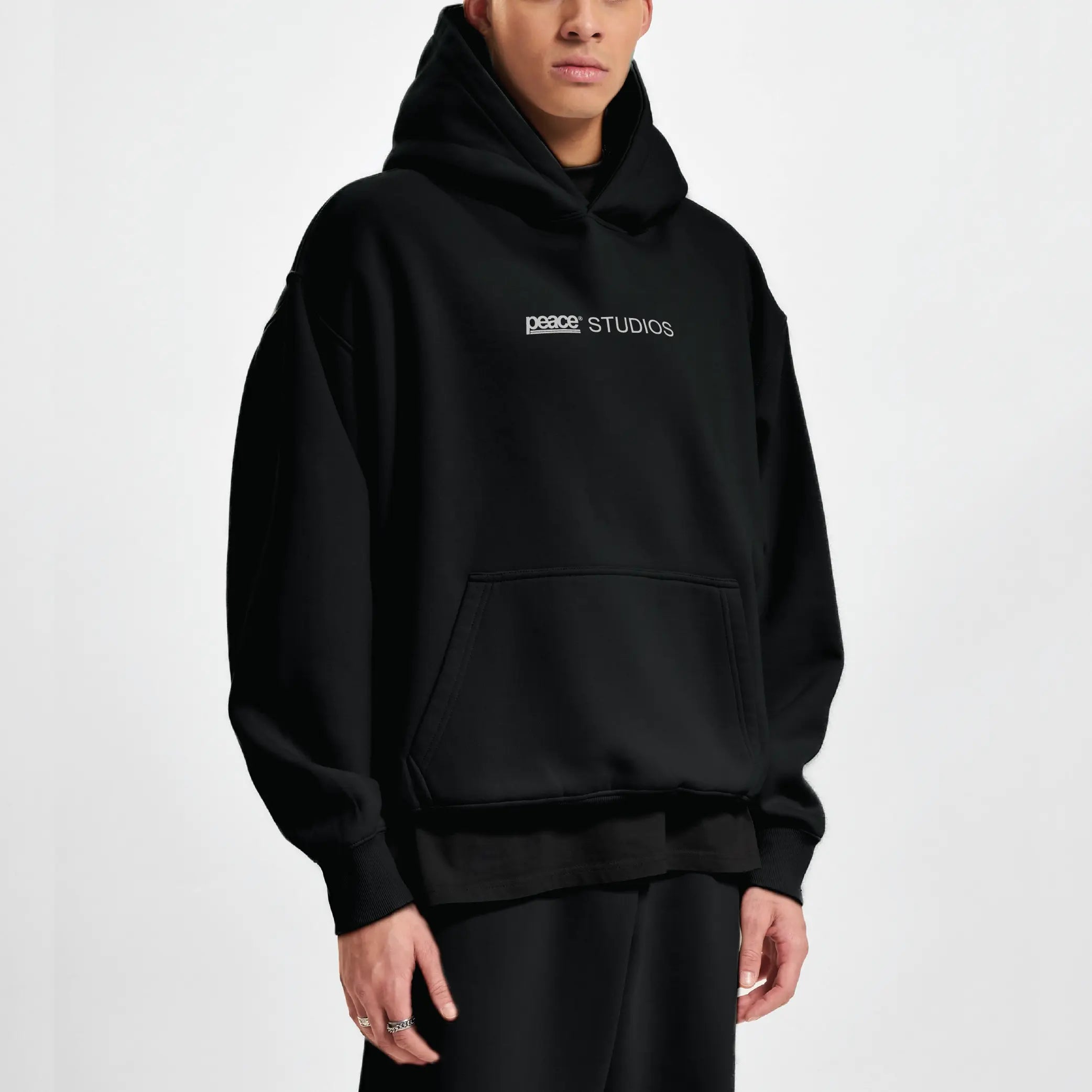 Peace® Studios Signature Black Oversized Hoodie ODMPOD
