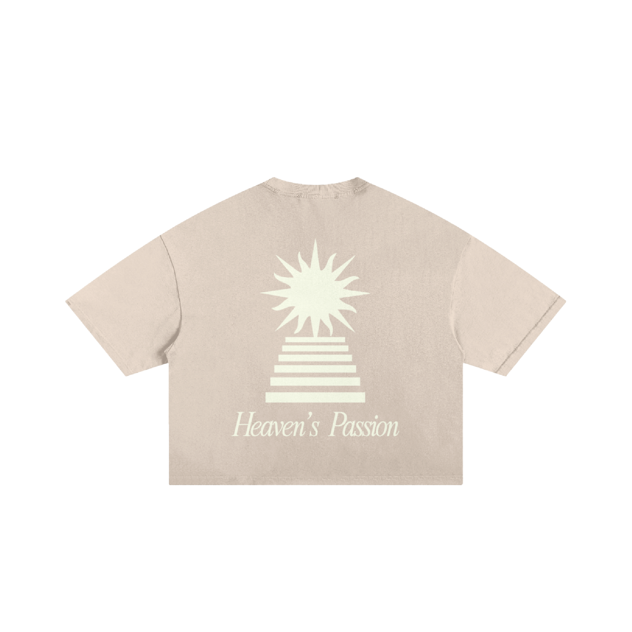 Heaven’s Passion Frayed Boxy Tee Wash Beige | Peace® PEACE STORE