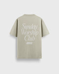 Sunday Worship Club Beige Loose Fit Heavyweight Tee | Peace® ODMPOD
