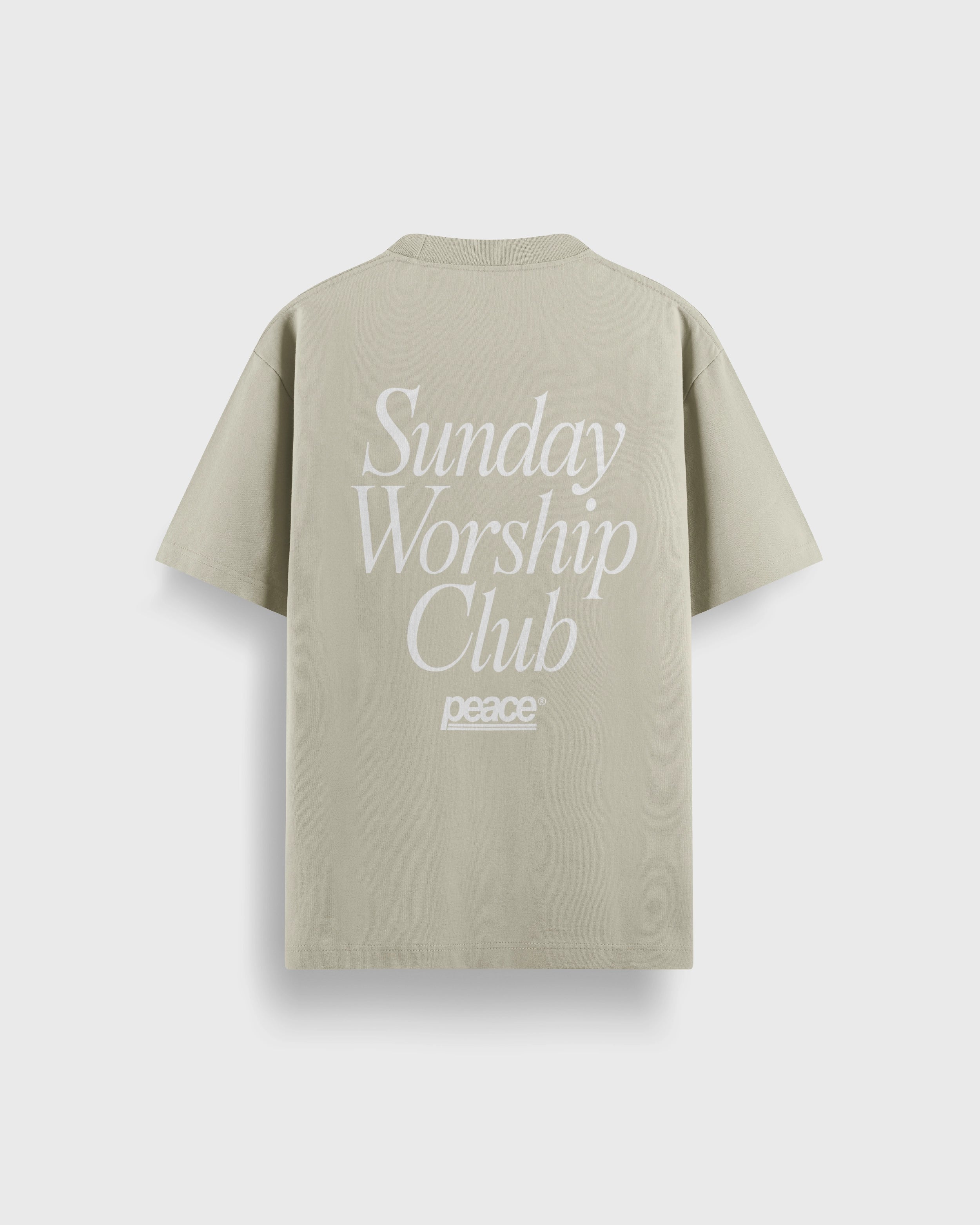 Sunday Worship Club Beige Loose Fit Heavyweight Tee | Peace® ODMPOD