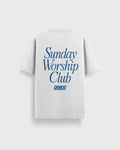 Sunday Worship Club White Loose Fit Heavyweight Tee | Peace® ODMPOD