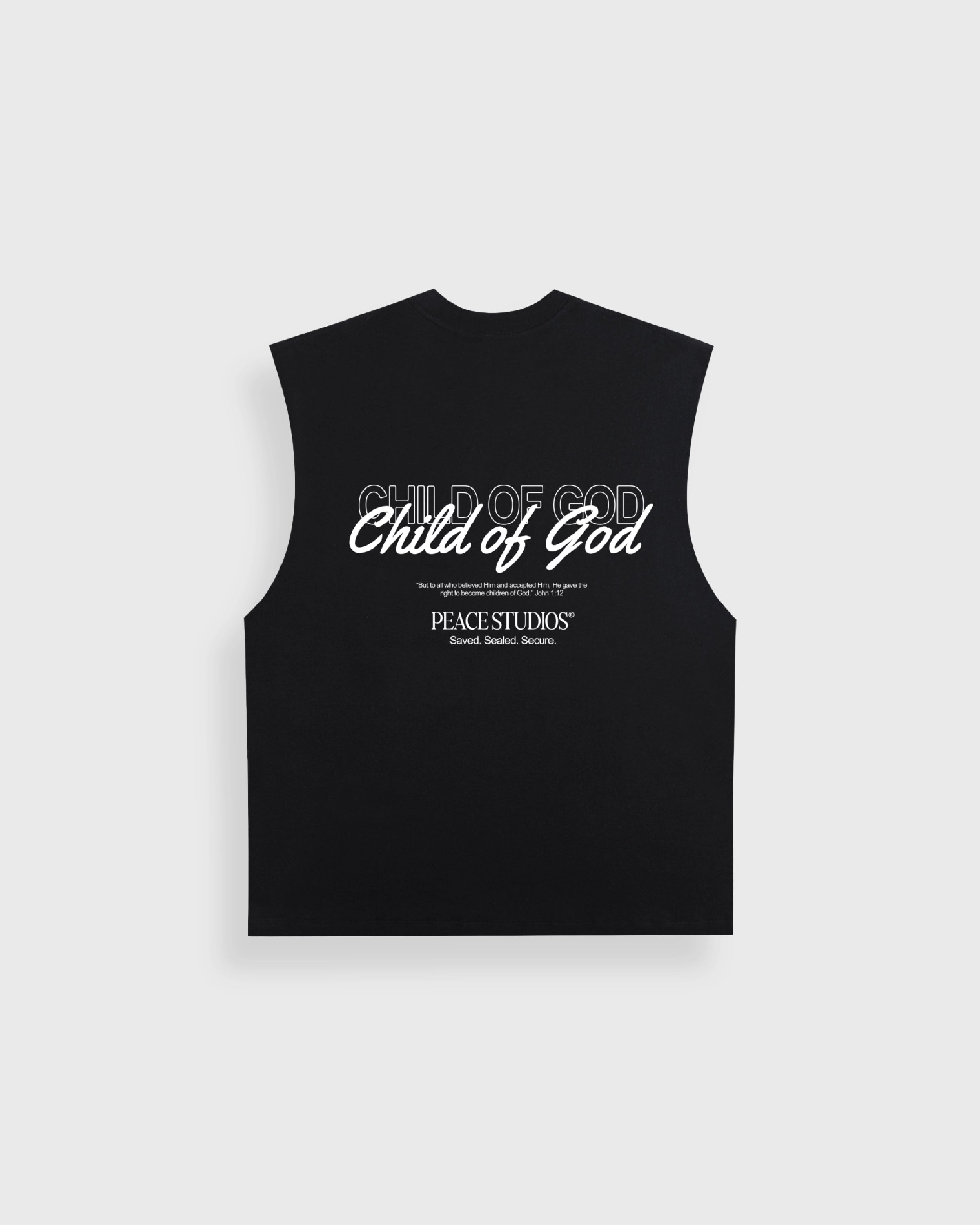 Child of God Black Raw Edge Tank Top | Peace®