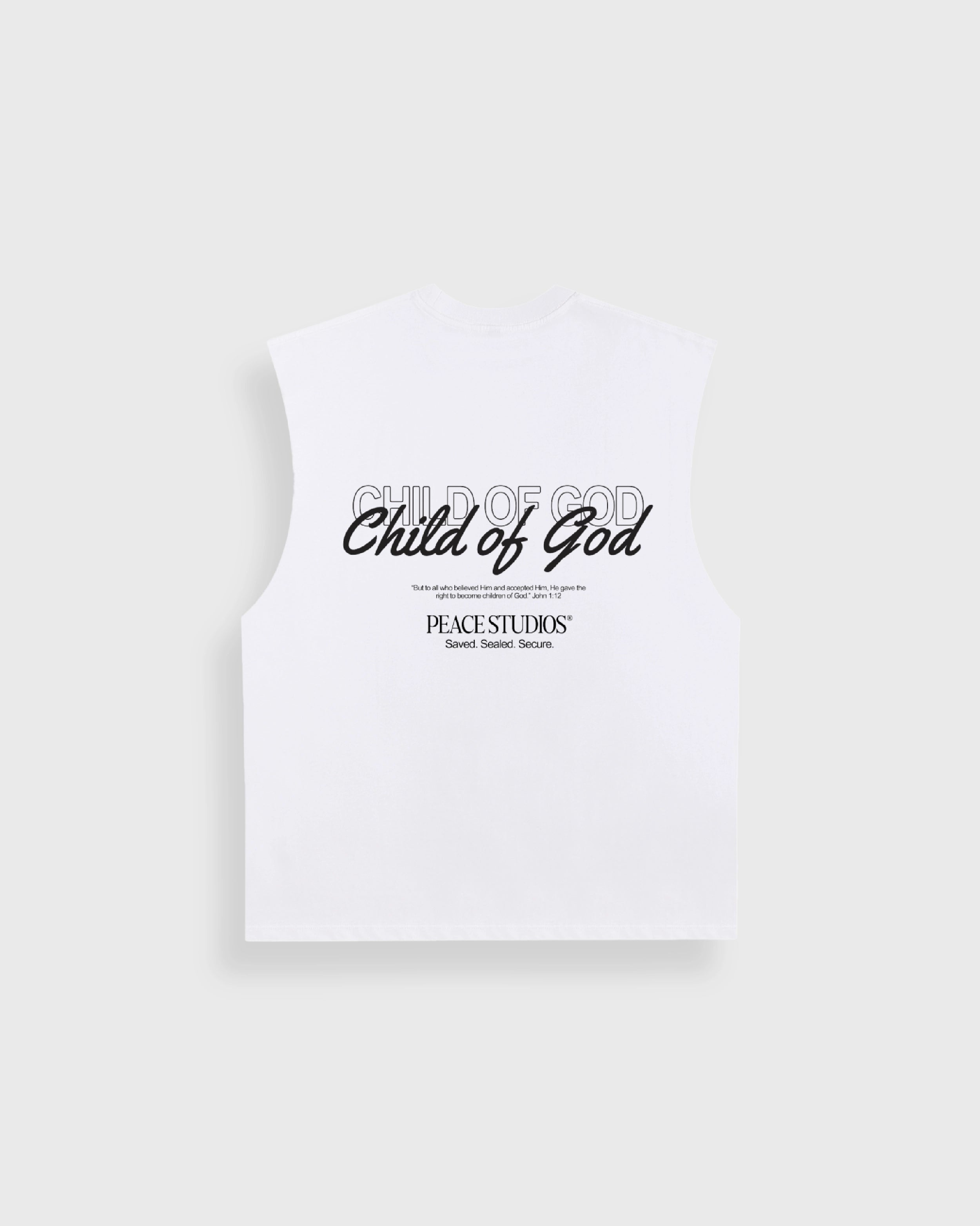 Child of God White Raw Edge Tank Top | Peace®