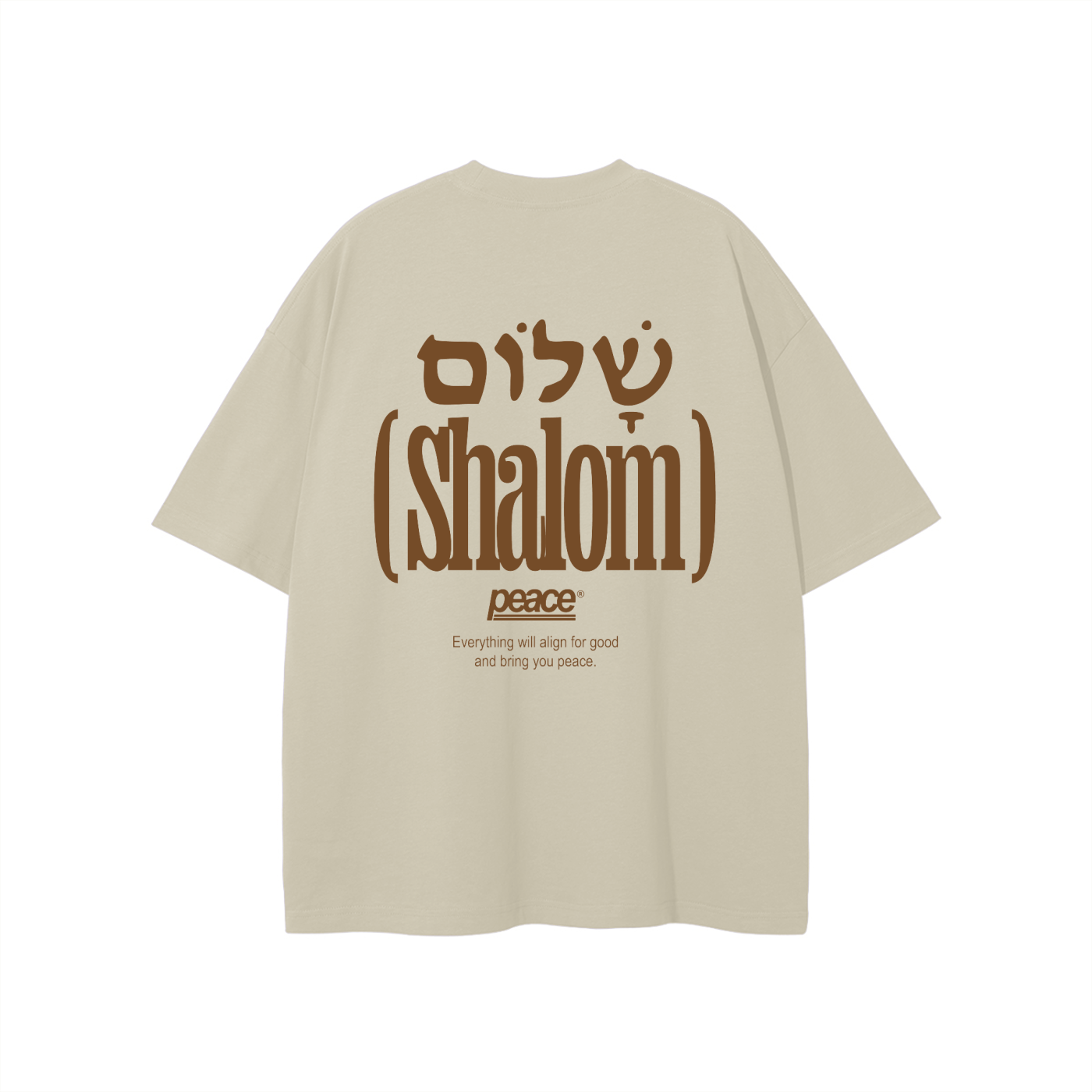 Shalom Official Beige Loose Fit Tee | Peace® PEACE STORE