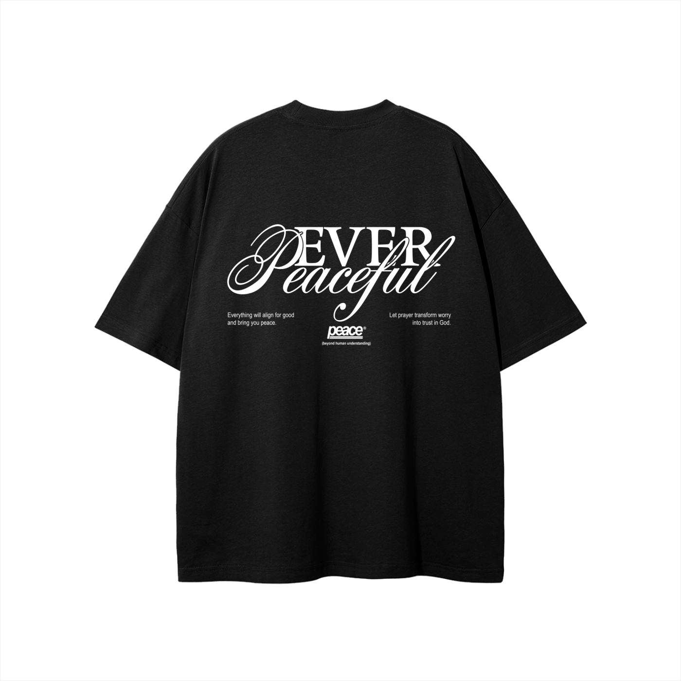 Ever Peaceful Black Loose Fit Tee | Peace® PEACE STORE