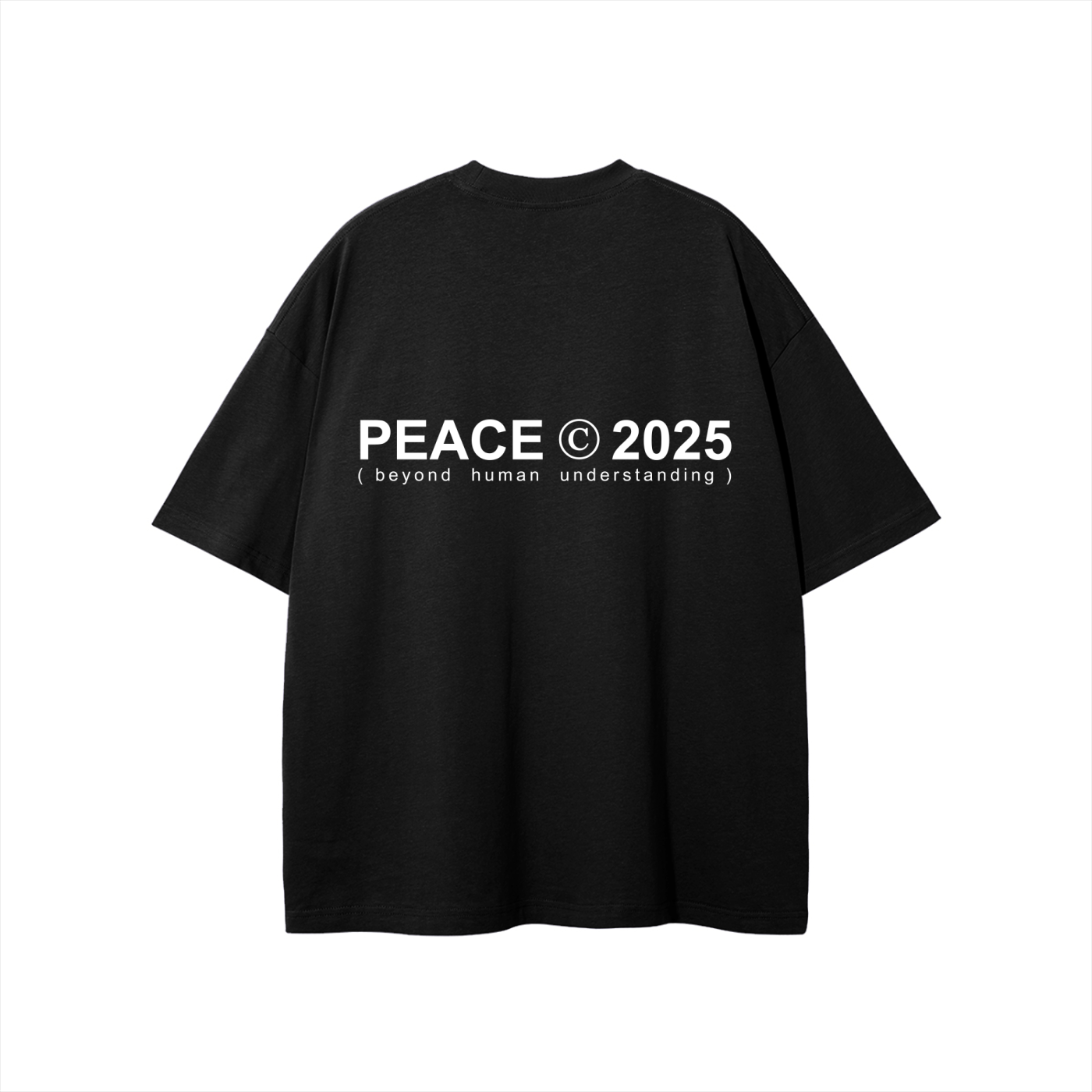 PEACE © 2025 Black Oversized Heavyweight Tee PEACE STORE