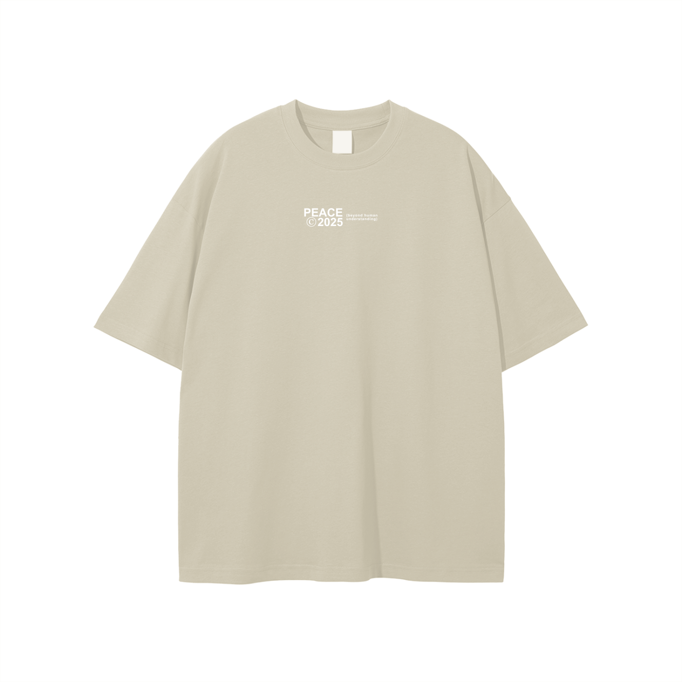 PEACE © 2025 Beige Oversized Heavyweight Tee PEACE STORE