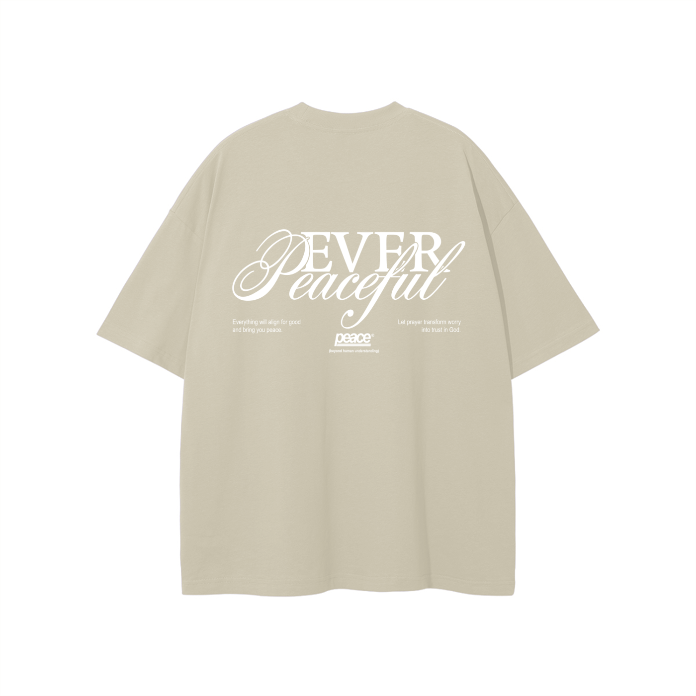 Ever Peaceful Beige Loose Fit Tee | Peace® 80 PEACE STORE
