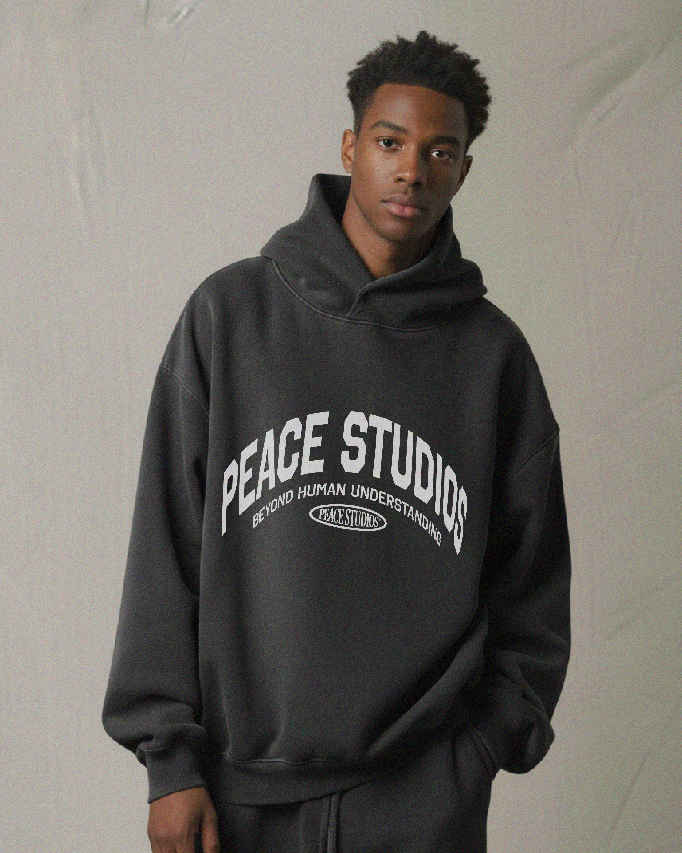 The Signature Collection Black Oversized Heavyweight Hoodie | Peace®