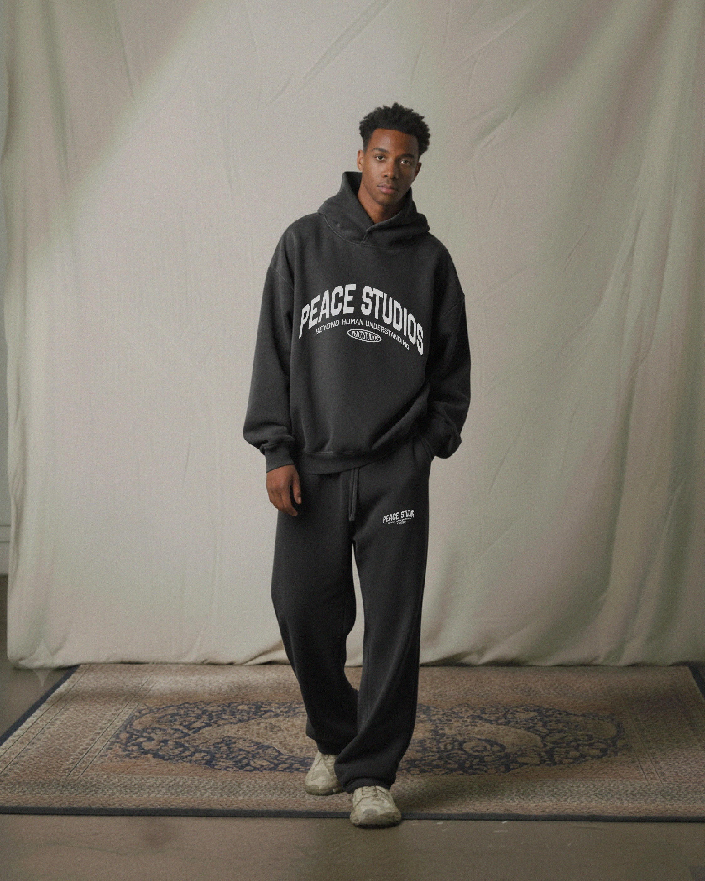 The Signature Collection Black Oversized Heavyweight Hoodie | Peace®