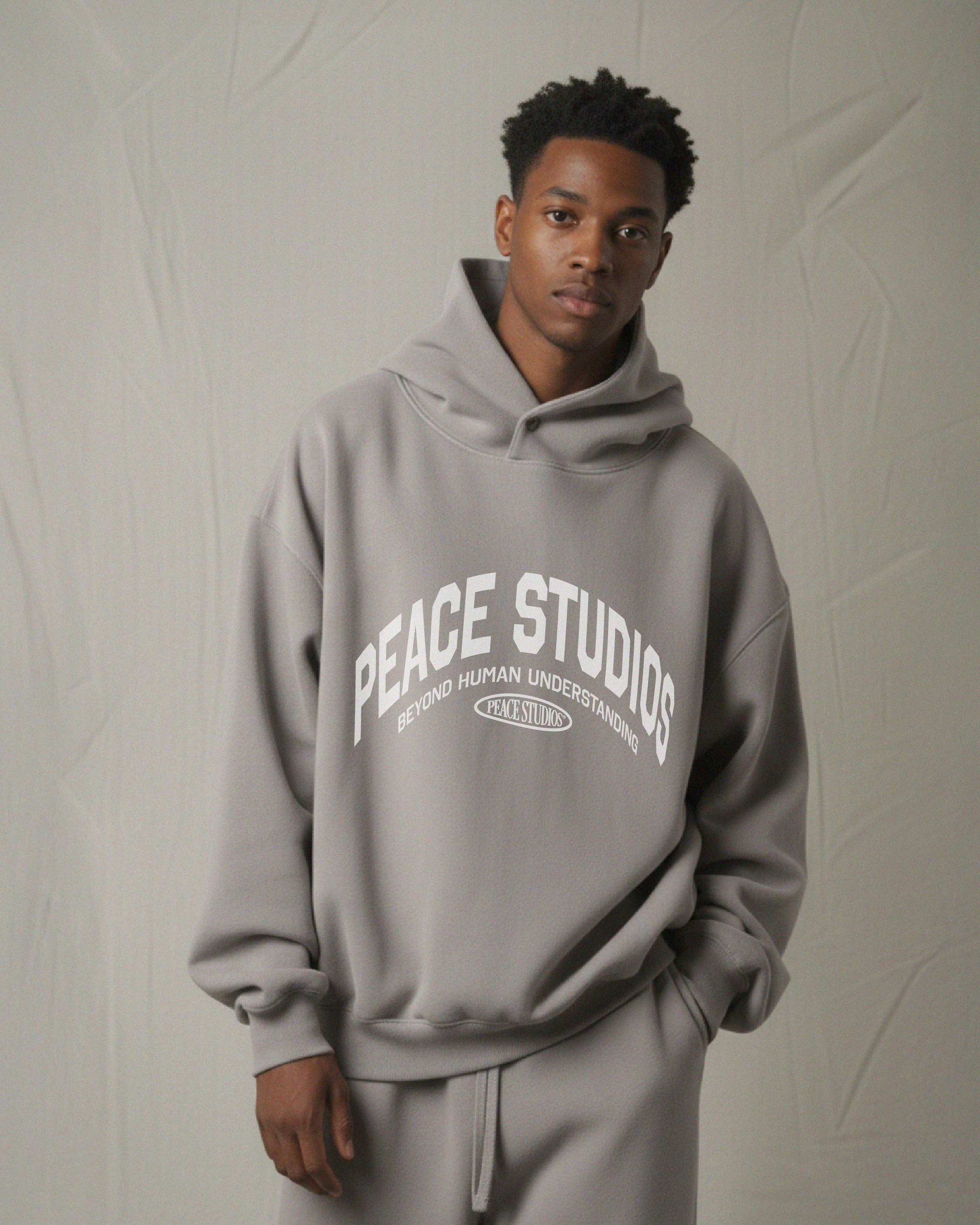 The Signature Collection Gray Oversized Heavyweight Hoodie | Peace®