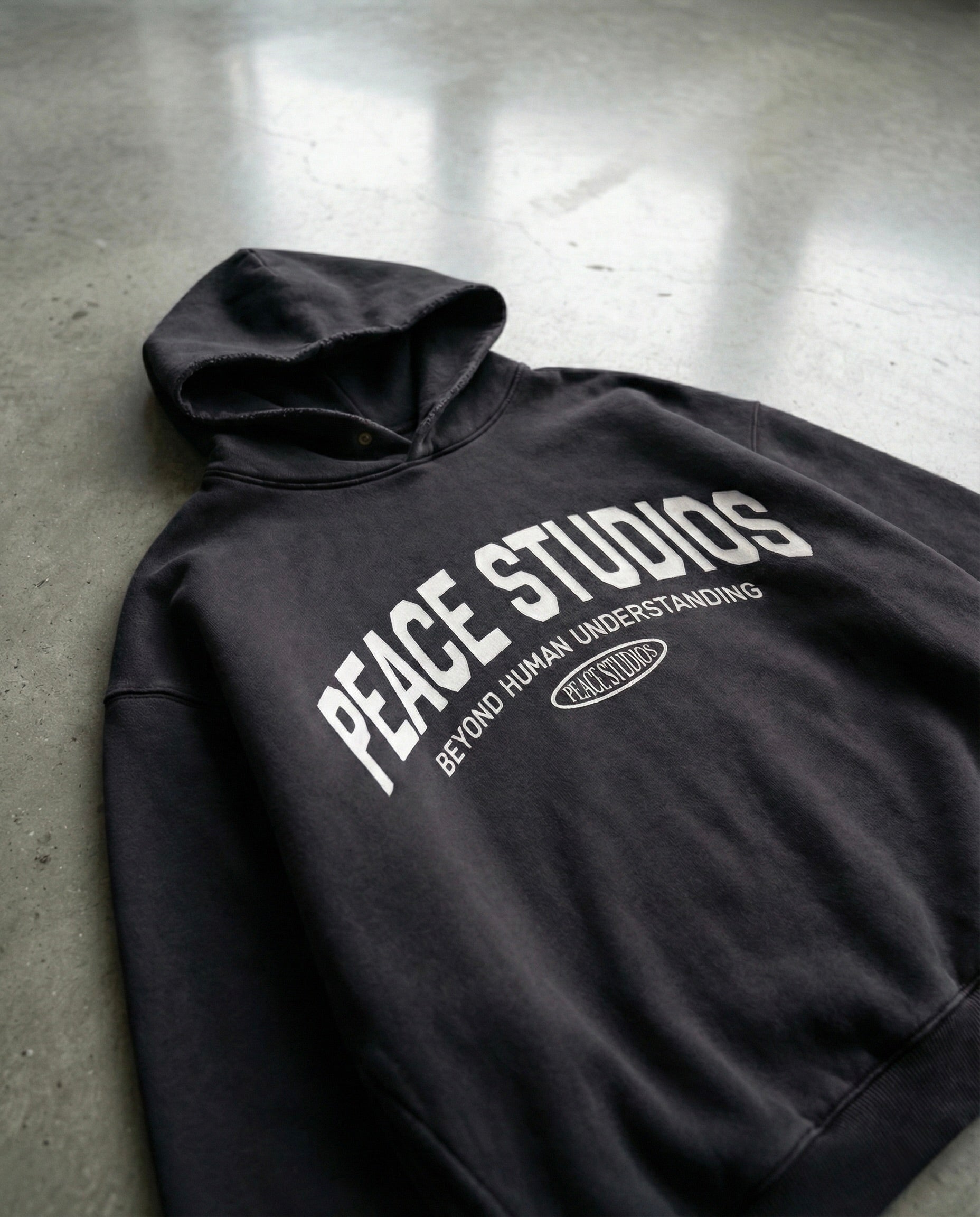 The Signature Collection Black Oversized Heavyweight Hoodie | Peace®
