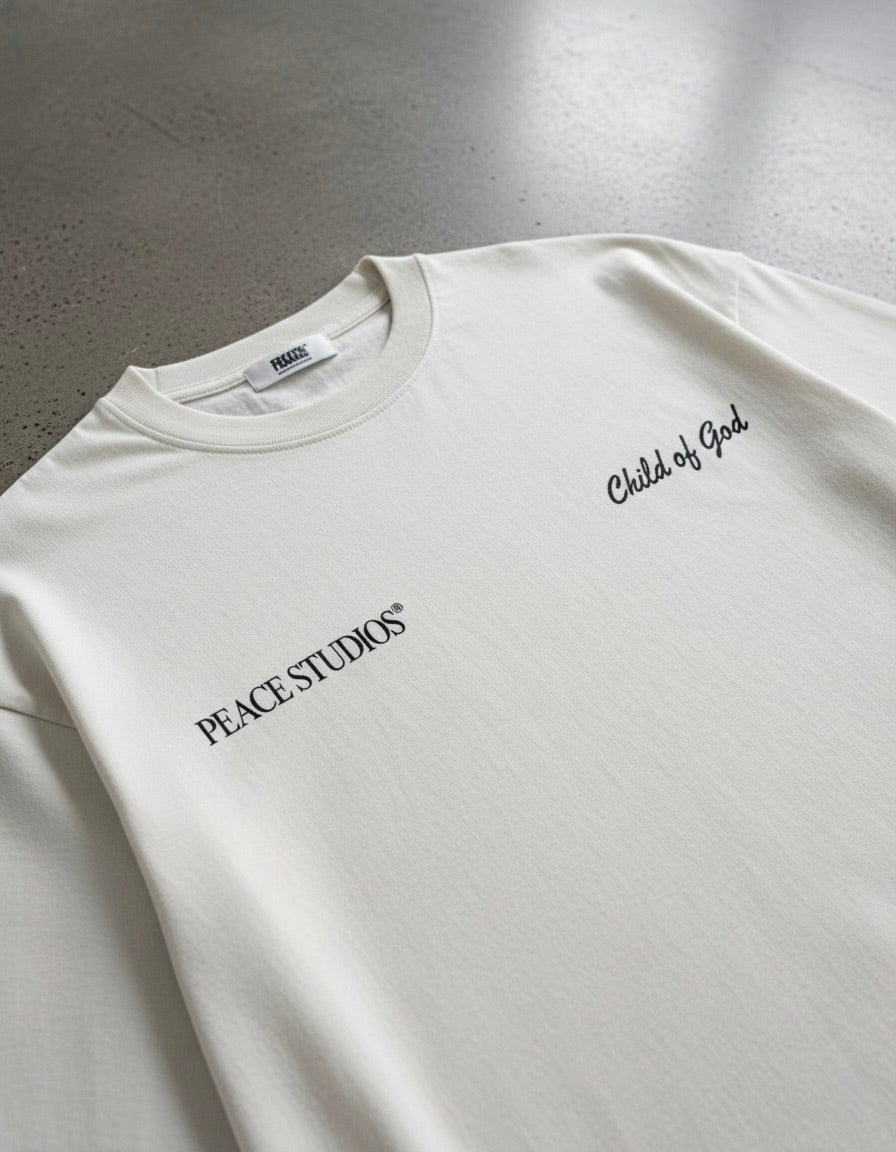 Child of God Longsleeve Loose Fit Tee White | Peace®