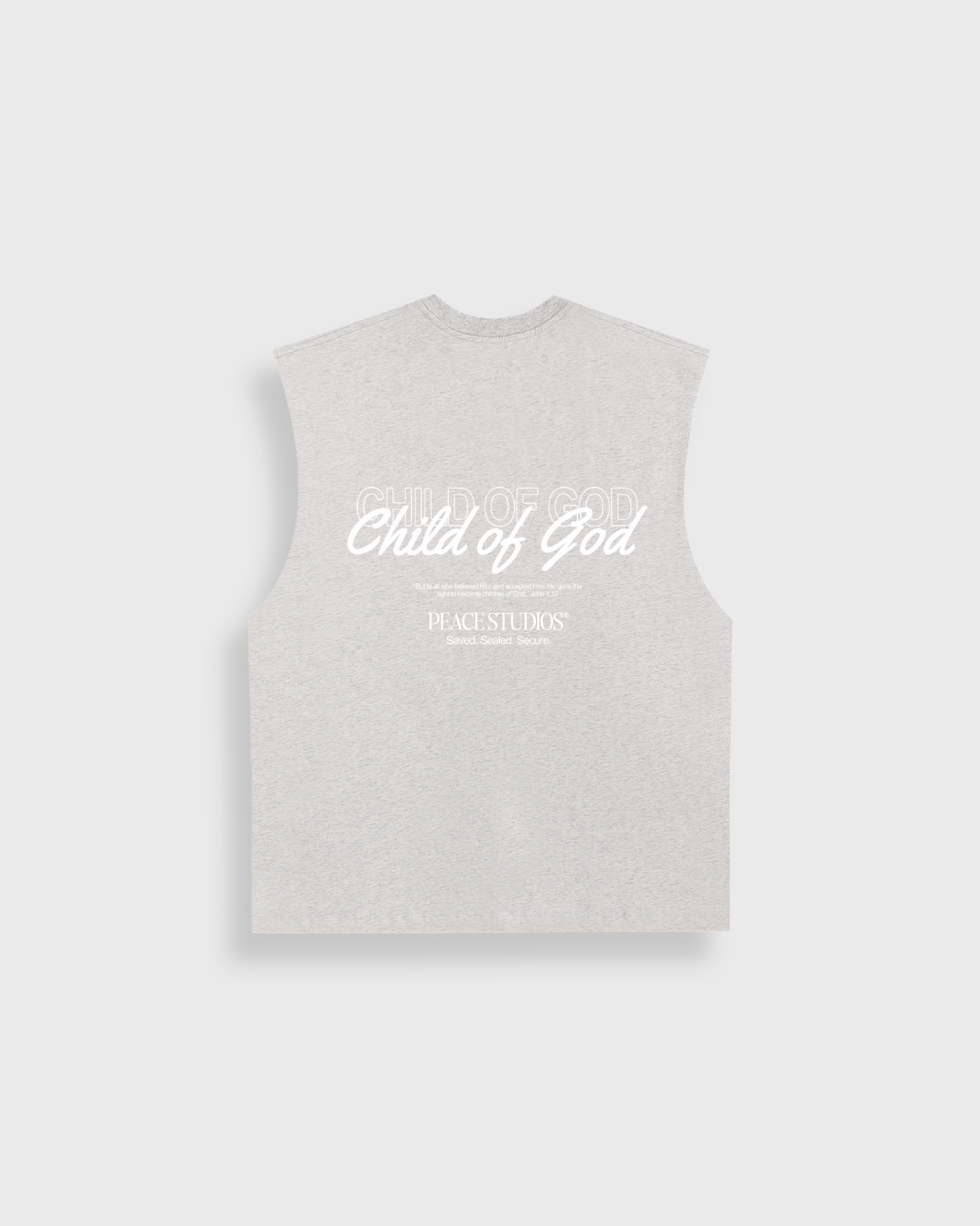 Child of God Ash Gray Raw Edge Heavyweight Tank Top | Peace®