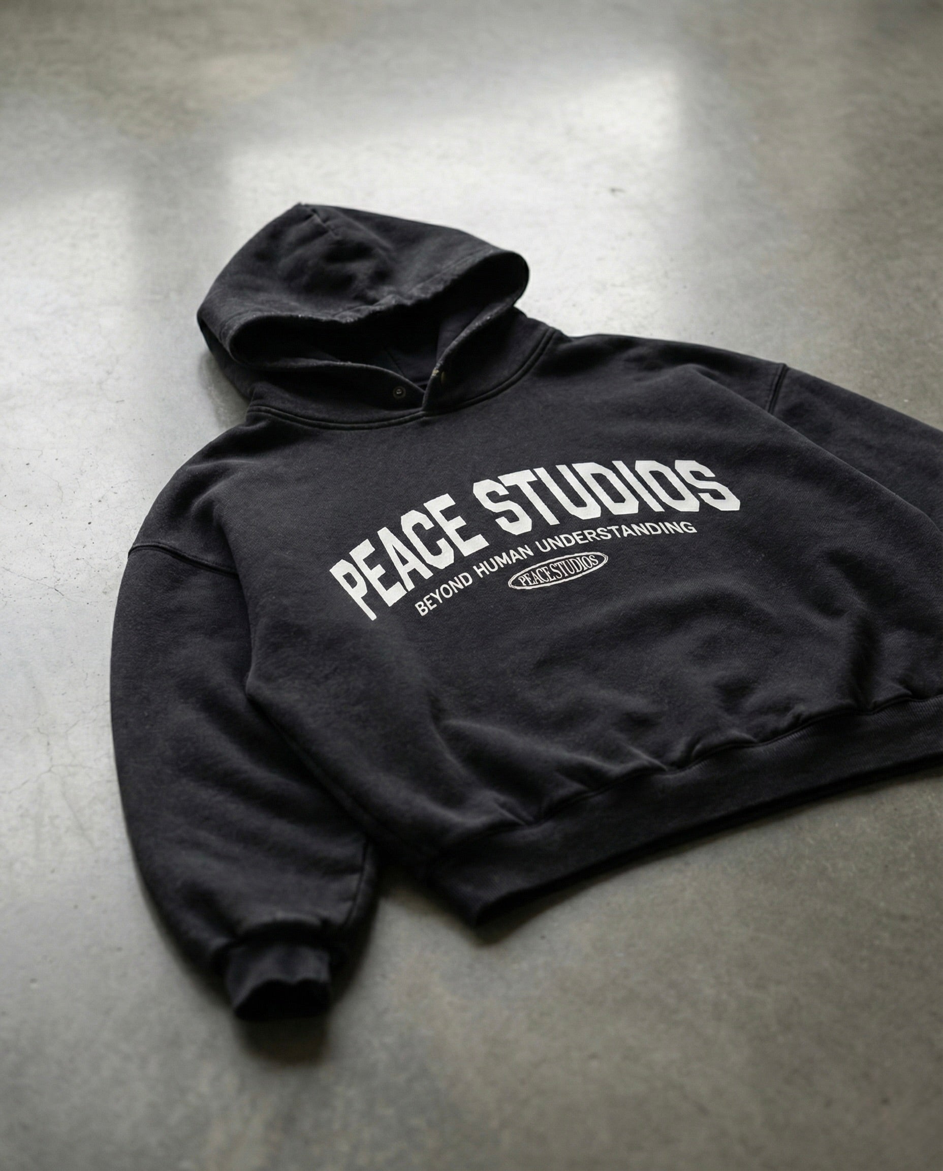 The Signature Collection Black Oversized Heavyweight Hoodie | Peace®