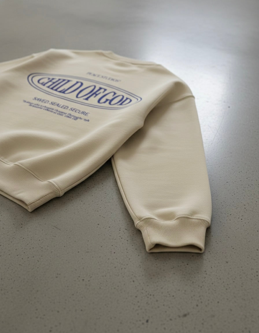 Child of God II Beige Heavyweight Essential Sweatshirt | Peace®
