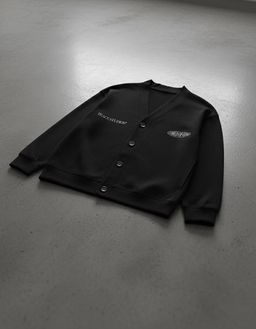Child of God II Black Essential Heavyweight Sweat Cardigan | Peace®